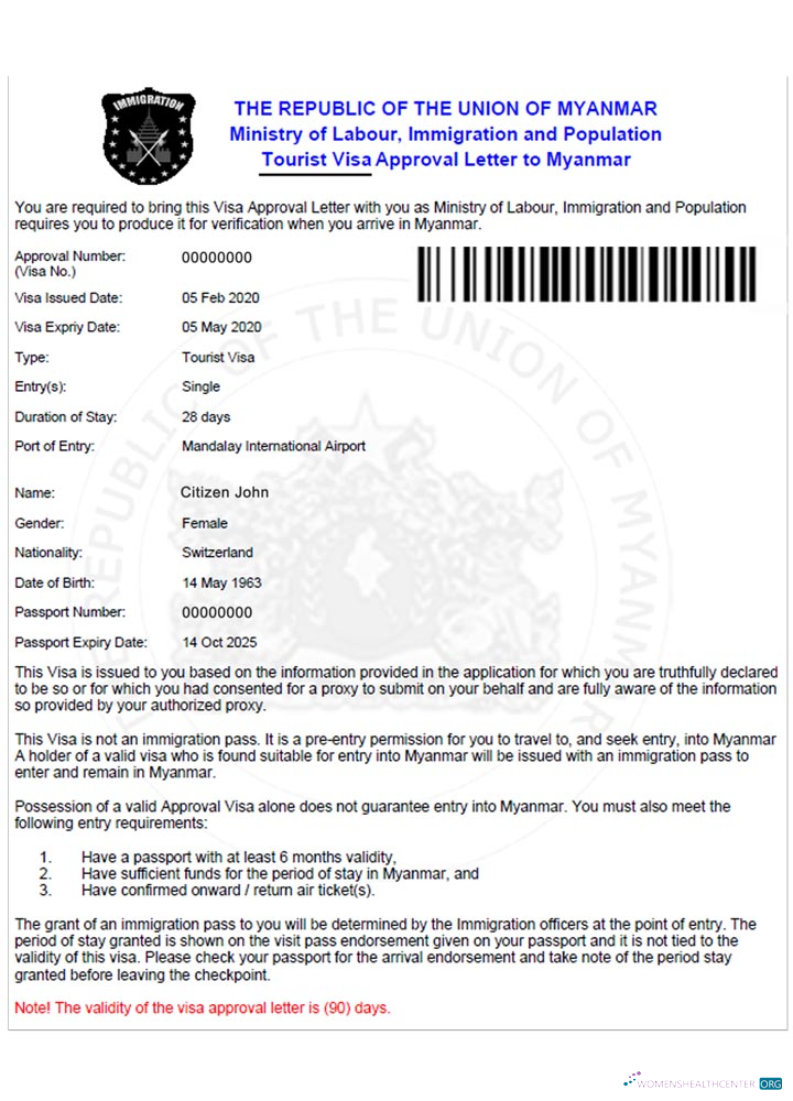 Download MYANMAR e visa Photoshop template